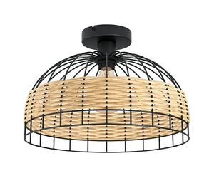 Anwick Plafón redondo (60 W, Ø x Al: 380 mm x 265 cm, Negro, E27)