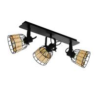 Anwick Regleta (120 W, L x An x Al: 67 x 14 x 24 cm, Negro/Ratán, 3 ud.)