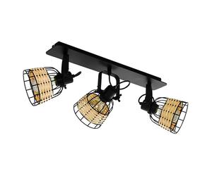 Anwick Regleta (120 W, L x An x Al: 67 x 14 x 24 cm, Negro/Ratán, 3 ud.)