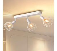 ANWIO, foco empotrado de techo de 3 luces, blanco, metal. Lámpara de techo E14, giratoria, focos de techo blancos, lámpara LED, luminaria de techo E14, lámpara para sala de estar, lámpara para cocina