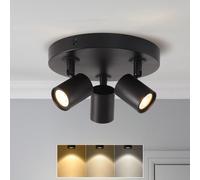 ANWIO, foco empotrado de techo de 3 luces, lámpara de techo con focos s, GU10, regulable. Foco empotrado de techo de 3 focos s, orientables. Focos de techo para cocina, dormitorio, salón, con bombilla