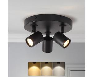 ANWIO, foco empotrado de techo de 3 luces, lámpara de techo con focos s, GU10, regulable. Foco empotrado de techo de 3 focos s, orientables. Focos de techo para cocina, dormitorio, salón, con bombilla