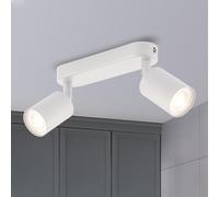 ANWIO, foco empotrado de techo, doble luz, blanco, casquillo GU10, foco de techo ajustable, lámpara de techo, foco direccional, focos de techo para cocina, dormitorio, salón, pasillo (sin bombillas).
