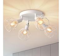 ANWIO Foco empotrado LED, 4 luces, redondo, blanco, 350°, foco de techo E14, lámpara de techo con 4 luces, foco para sala de estar, lámpara de cocina, foco de pared. Modelo: EUC-EA190813-14-04CW-1U