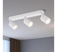 ANWIO Foco Giratorio Ajustable de Metal Blanco con 3 Bases GU10 - Diseño Moderno para Lámpara de Techo en Dormitorios, Pasillos y Salones(Sin Bombillas).EUS-EA190811-10-03RW-1U