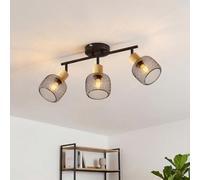 ANWIO Lámpara de Techo 3 Focos Orientables E14, Lampara Cocina Techo, Focos Led Interior Techo Negro, Moderno Plafón LED Para Interiores Giratorio para Dormitorio Cocina Pasillo Comedor,Sin Bombilla