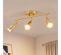 ANWIO Lampara de Techo 4 Focos LED para Interior Dorada, Focos Orientables GU10, Lampara Techo para Salon, Dormitorio, Cocina, Pasillo y Comedor, Sin Bombillas
