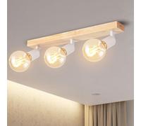 ANWIO Lamparas Techo Con 3 Focos, Lampara Pasillo Techo E27, Focos Led Interior Techo Blanco, Lamparas de Techo Dormitorio Ajustables, Lampara Techo Salon (Sin Bombillas)