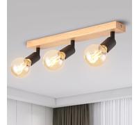 ANWIO Lamparas Techo Con 3 Focos, Lampara Pasillo Techo E27, Focos Led Interior Techo Negro, Lamparas de Techo Dormitorio Ajustables, Lampara Techo Salon (Sin Bombillas)