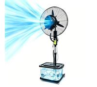 AnYaBinni Ventilador de Agua Industrial con Ruedas, Gran Ventilador Nebulizador 40L, Ventilador de Tambor de Metal con 3 Velocidades, Altura Ajustable para Garajes, Fábricas y Oficinas