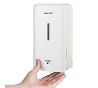 anydry Dispensador de Jabón Pared 800ml Sin Taladro Dosificador Líquido | 800ml Capacidad, Instalación Taladro y Adhesiva, ABS Duradero, Ventana Visible, Dispensador Manual Hogar y Comercial