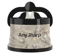 AnySharp Afilador de Cuchillos, Seguridad sin Manos, Ventosa, Afila con Seguridad Todos los Cuchillos de Cocina, Ideal para Acero Endurecido y Dentados, El Mejor del Mundo, Compacto, Piedra