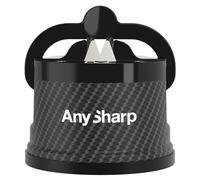 AnySharp Afilador de Cuchillos, Seguridad sin Manos, Ventosa, Afila con Seguridad Todos los Cuchillos de Cocina, Ideal para Acero Endurecido y Dentados, El Mejor del Mundo, Compacto, Carbono