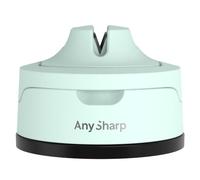 AnySharp Evo Afilador de Cuchillos, Seguridad sin Manos, Ventosa, Afila con Seguridad Todos los Cuchillos de Cocina, Ideal para Acero Endurecido y Dentados, Compacto, Azul cielo