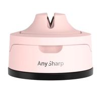 AnySharp Evo Afilador de Cuchillos, Seguridad sin Manos, Ventosa, Afila con Seguridad Todos los Cuchillos de Cocina, Ideal para Acero Endurecido y Dentados, Compacto, Rosa