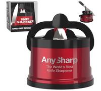 AnySharp Pro Afilador de Cuchillos (Metal) con Ventosa (Rojo)