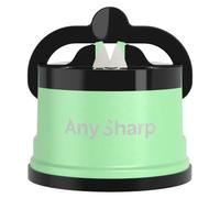 AnySharp Pro Afilador de Cuchillos Metálico, Seguridad sin Manos, Ventosa PowerGrip, Afila Todos los Cuchillos de Cocina, Ideal para Acero Endurecido y Dentados, El Mejor del Mundo, Verde menta