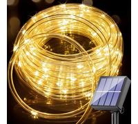 Aofonchy Solar Luces de Cuerda de Tubo Exterior, 10M 100LEDs Impermeable Cuerda Luce de Tubo con 8 Modos, Manguera Guirnaldas Luces para Jardín Terraza Patio Navidad Fiesta Decoración