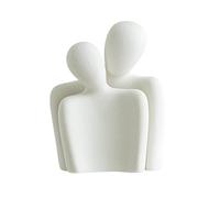 Aohyue Figura Romántica de Pareja en Cerámica Blanca, Escultura Moderna para Decoración de Salón, Regalo para Aniversario de Boda o Parejas