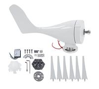 Aolidsive Generador de Turbina Eólica, Kit de Generador de Turbina Eólica de 6 Aspas de 200 W con Controlador de Ajuste de Orientación DC24 V, Ala Trasera Aerodinámica para Uso de Monitoreo de (DC12V)