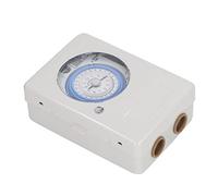 Aolidsive Interruptor de Control de Tiempo Mecánico Temporizador Preciso de 24 Horas AC100 a 240 V Aleación de Aluminio ABS para Calentadores de Agua Farolas Riego Oficina Hogar Control Automático