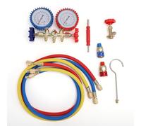 Aolidsive Juego de Manómetros de CA R134a R22 Kit de Carga HVAC de Doble Calibre para Reparación de CA Doméstica y Automotriz Construcción Duradera