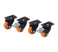 Aolidsive Ruedas Ruedas Giratorias con Placa Superior de PVC de Alta Resistencia, 3 Pulgadas, 4 Piezas con 2 Rodamientos de Bolas, Carga de 800 Libras para Carros, Bancos de Trabajo, Muebles y Equipos