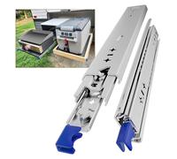AOLISHENG Guias Correderas Para Cajones Con Freno 700mm Extensión Completa Para Trabajo Pesado Rieles Para Cajones 120 KG Capacidad Carga con cerradura 1 par (2 piezas)