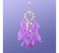 Aolkee atrapasueños Adornos Colgantes de Pared con Luces LED, decoración para Mujeres, niñas, niños, niños, Color Morado