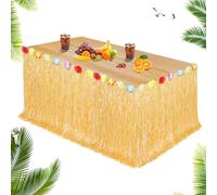 Aomig Mantel Hawaiano, 275x75cm Falda Mesa, Luau Tropical