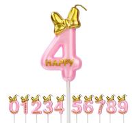 AOMIG Velas Cumpleaños Originales, Número 4 Velas Cumpleaños Divertidas, Velas de Pastel Cumpleaños, Velas Personalizadas para Cumpleaños, Aniversario, Fiesta Temática, Número 0-9 para Elegir