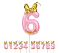 AOMIG Velas Cumpleaños Originales, Número 6 Velas Cumpleaños Divertidas, Velas de Pastel Cumpleaños, Velas Personalizadas para Cumpleaños, Aniversario, Fiesta Temática, Número 0-9 para Elegir