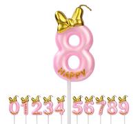 AOMIG Velas Cumpleaños Originales, Número 8 Velas Cumpleaños Divertidas, Velas de Pastel Cumpleaños, Velas Personalizadas para Cumpleaños, Aniversario, Fiesta Temática, Número 0-9 para Elegir