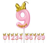 AOMIG Velas Cumpleaños Originales, Número 9 Velas Cumpleaños Divertidas, Velas de Pastel Cumpleaños, Velas Personalizadas para Cumpleaños, Aniversario, Fiesta Temática, Número 0-9 para Elegir