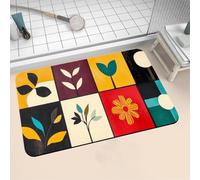 Aoojlo Alfombra Baño Secado Rapido Rainbow Alfombrilla Baño Diatomita Antideslizante, Alfombra Ducha Absorbente Fácil Limpieza Lavable Bath Mat Rug para Suelo Entrada Cocina 100x160cm 16-1089
