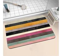 Aoojlo Alfombra Baño Secado Rapido Rainbow Alfombrilla Baño Diatomita Antideslizante, Alfombra Ducha Absorbente Fácil Limpieza Lavable Bath Mat Rug para Suelo Entrada Cocina 50x80cm 16-1087