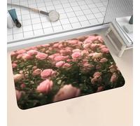 Aoojlo Alfombra Baño Secado Rapido Rose Alfombrilla Baño Diatomita Antideslizante, Alfombra Ducha Absorbente Fácil Limpieza Lavable Bath Mat Rug para Suelo Entrada Cocina 160x230cm 16-1213