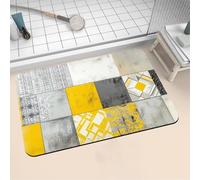 Aoojlo Alfombra Baño Secado Rapido Square Alfombrilla Baño Diatomita Antideslizante, Alfombra Ducha Absorbente Fácil Limpieza Lavable Bath Mat Rug para Suelo Entrada Cocina 40x60cm 16-1189
