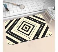 Aoojlo Alfombra Baño Secado Rapido Stripe Alfombrilla Baño Diatomita Antideslizante, Alfombra Ducha Absorbente Fácil Limpieza Lavable Bath Mat Rug para Suelo Entrada Cocina 80x150cm 16-1175