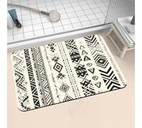 Aoojlo Alfombra Baño Secado Rapido Stripe Alfombrilla Baño Diatomita Antideslizante, Alfombra Ducha Absorbente Fácil Limpieza Lavable Bath Mat Rug para Suelo Entrada Cocina 70x140cm 16-1113