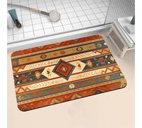 Aoojlo Alfombra Baño Secado Rapido Stripe Alfombrilla Baño Diatomita Antideslizante, Alfombra Ducha Absorbente Fácil Limpieza Lavable Bath Mat Rug para Suelo Entrada Cocina 70x140cm 16-1243