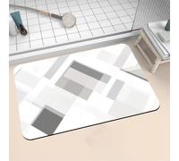 Aoojlo Alfombra Baño Secado Rapido White Alfombrilla Baño Diatomita Antideslizante, Alfombra Ducha Absorbente Fácil Limpieza Lavable Bath Mat Rug para Suelo Entrada Cocina 70x140cm 16-1313