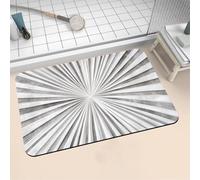 Aoojlo Alfombra Baño Secado Rapido White Alfombrilla Baño Diatomita Antideslizante, Alfombra Ducha Absorbente Fácil Limpieza Lavable Bath Mat Rug para Suelo Entrada Cocina 80x150cm 16-1217