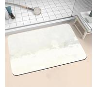 Aoojlo Alfombra Baño Secado Rapido White Alfombrilla Baño Diatomita Antideslizante, Alfombra Ducha Absorbente Fácil Limpieza Lavable Bath Mat Rug para Suelo Entrada Cocina 100x160cm 16-1315