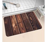 Aoojlo Alfombra Baño Secado Rapido Wood Alfombrilla Baño Diatomita Antideslizante, Alfombra Ducha Absorbente Fácil Limpieza Lavable Bath Mat Rug para Suelo Entrada Cocina 100x160cm 16-1287