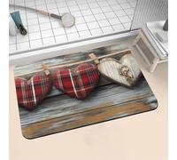 Aoojlo Alfombra Baño Secado Rapido Wooden Alfombrilla Baño Diatomita Antideslizante, Alfombra Ducha Absorbente Fácil Limpieza Lavable Bath Mat Rug para Suelo Entrada Cocina 50x80cm 16-1203