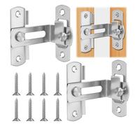 AOOSU Cerrojo Puertas Correderas Ángulo Recto, 2PCS Pestillo Puerta para Puertas Correderas, Cerradura de Puerta Corredera Universal para Graneros, Baños, Ventanas, Cocinas(Plata)