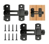 AOOSU Cerrojo Puertas Correderas Departamento, 2PCS Pestillo Puerta para Puertas Correderas, Cerradura de Puerta Corredera Universal para Graneros, Baños, Ventanas, Cocinas(Negra)