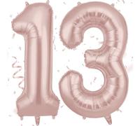 AOOSU Globo Cumpleaños 50 Años Rosa, 40 Inch Globos Número 13, Globo Numeros Gigante, Grande Globos Foil Inflar con Helio o Aire para Niño Niña Adultos La Boda Aniversario Cumpleaños Fiestas