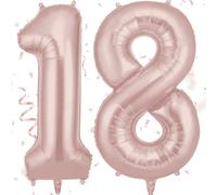 AOOSU Globo Cumpleaños 50 Años Rosa, 40 Inch Globos Número 18, Globo Numeros Gigante, Grande Globos Foil Inflar con Helio o Aire para Niño Niña Adultos La Boda Aniversario Cumpleaños Fiestas